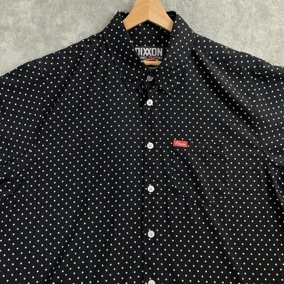 Dixxon Flannel Co The Milton Shirt Mens XL Short Sleeve Black White Polka Dot - Picture 4 of 8
